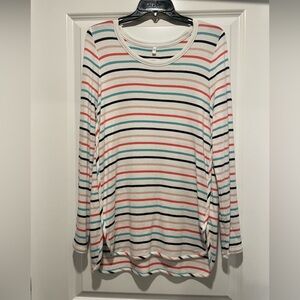 Market & Spruce Multicolor Striped Long Sleeve Top